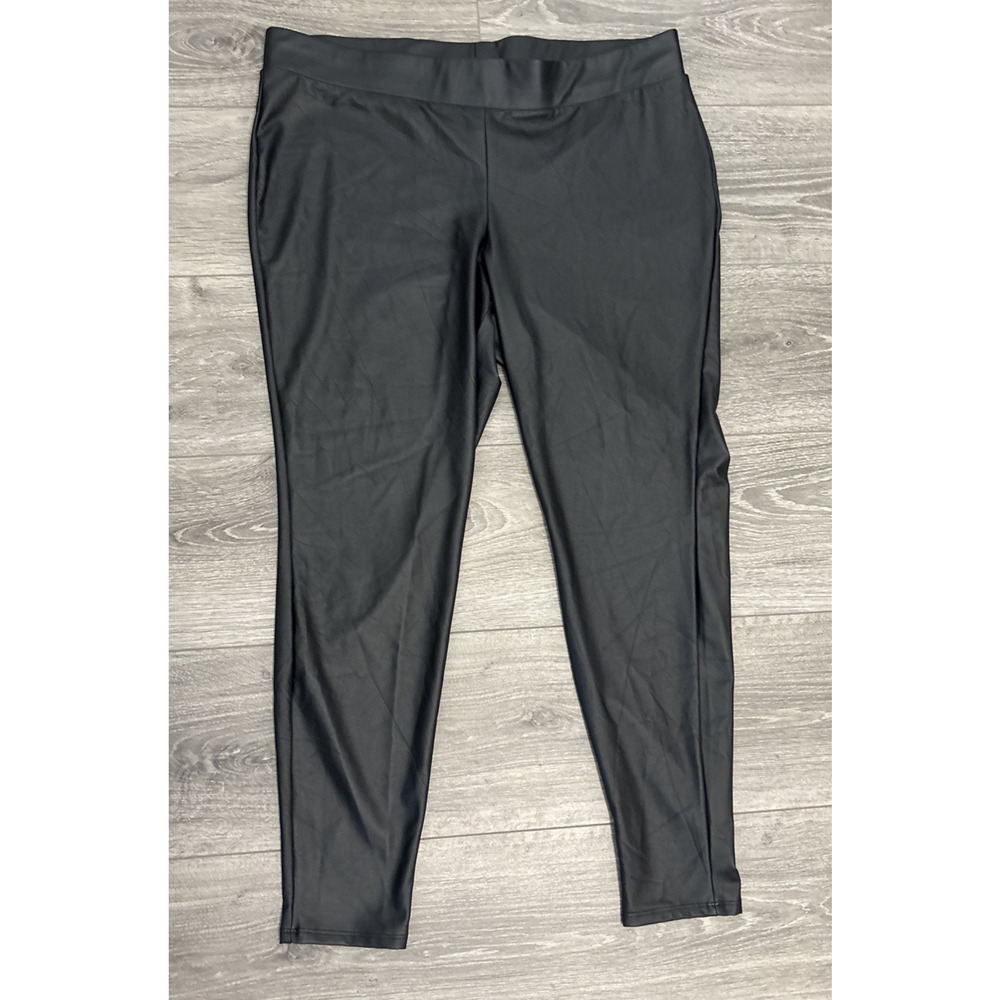 Torrid Faux Leather‎ Leggings 2X Black Moto Chic Edgy Curvy Style
